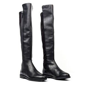 Cole Haan Women Chase Tall Black Leather Stretch OTK Fashion Boots size 6